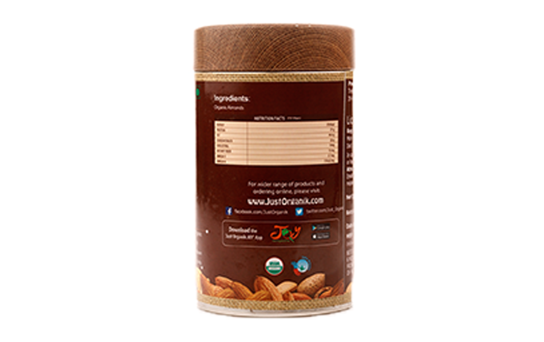 Just Organik Organic Almonds    Tin  250 grams